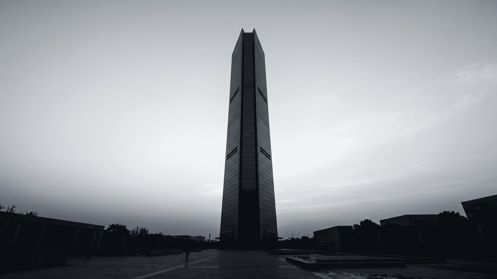 Tower silhouette at sunrise